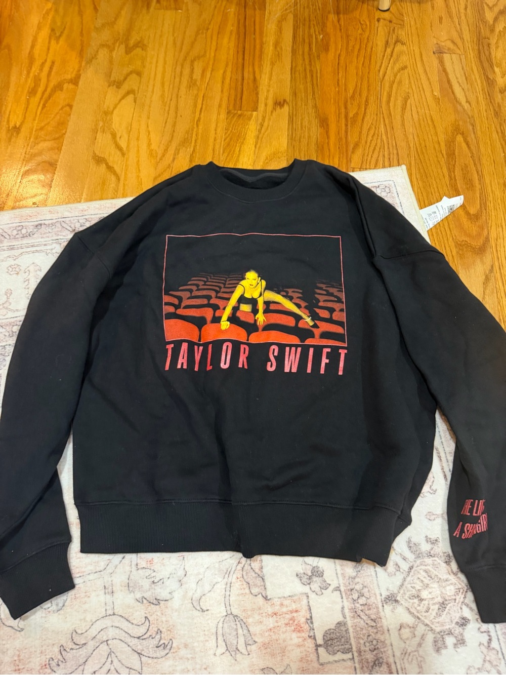 Taylor Swift Black Crewneck Sweater with Red and Yellow Graphic - Picture 2 of 3